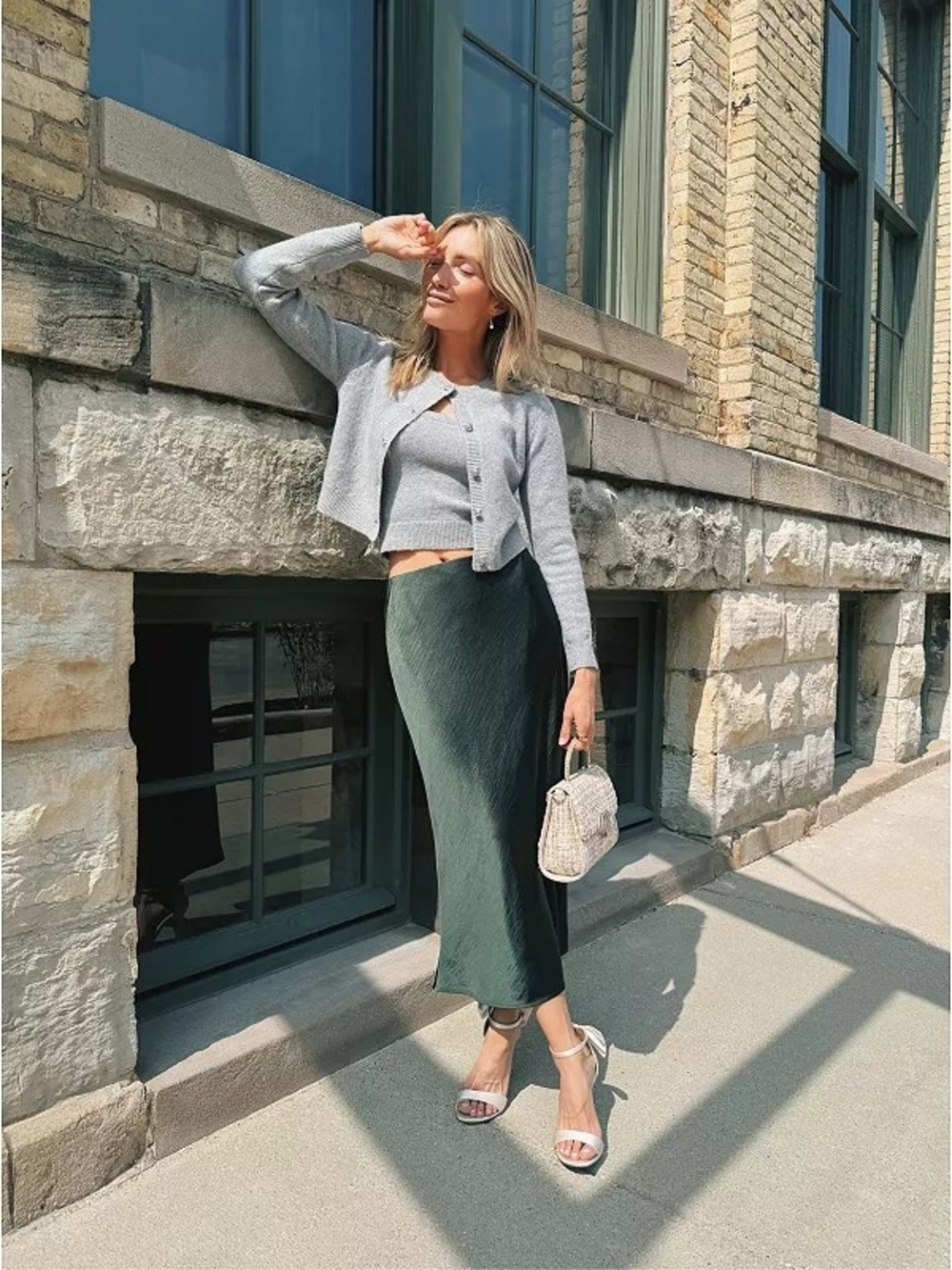LC Lauren Conrad Green Satin Maxi Skirt | Size XS